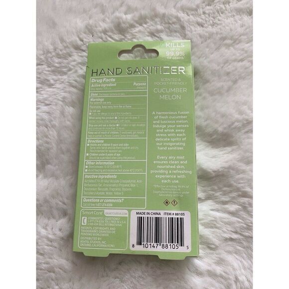 Smart Care Scented Hand Sanitizer Spray 1 Fl Oz Cucumber Melon Hydrating NEW - Picture 7 of 10
